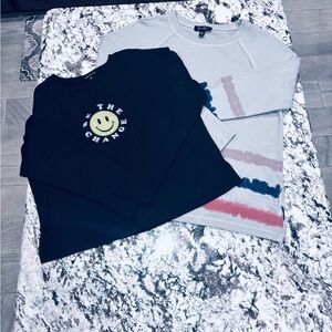 Be the Change Long Sleeve and Gray with striped accent sweater